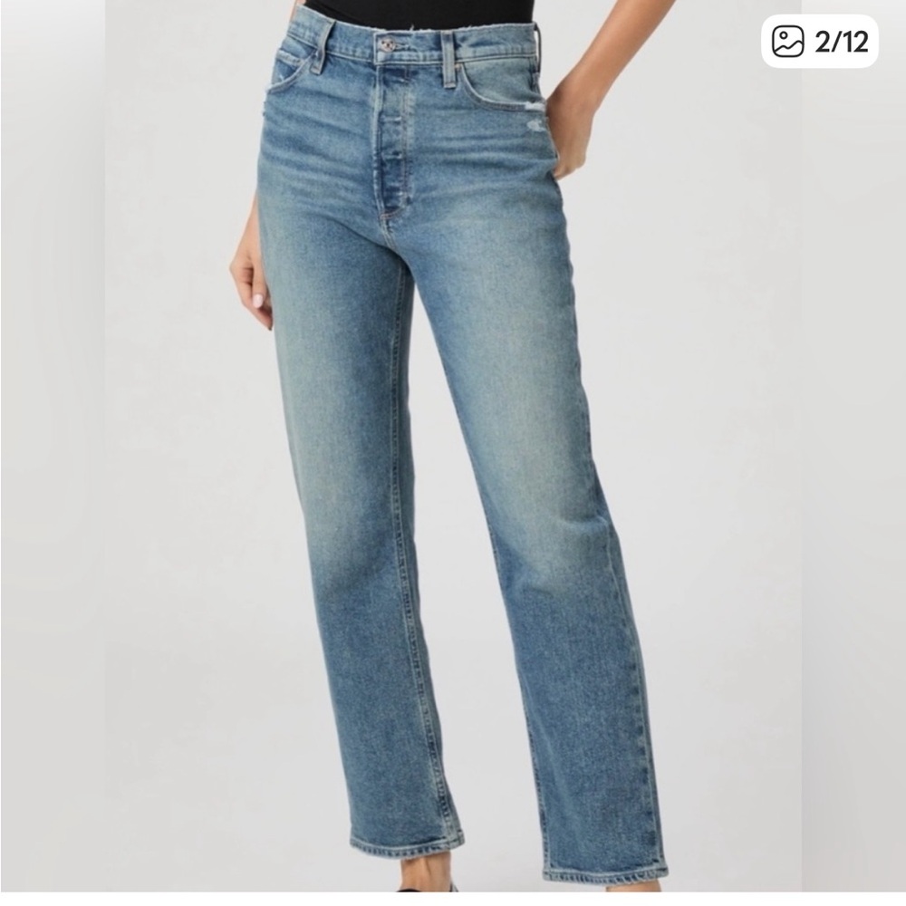 PAIGE Sawyer High-Rise Straight Leg Jeans - color “story book”